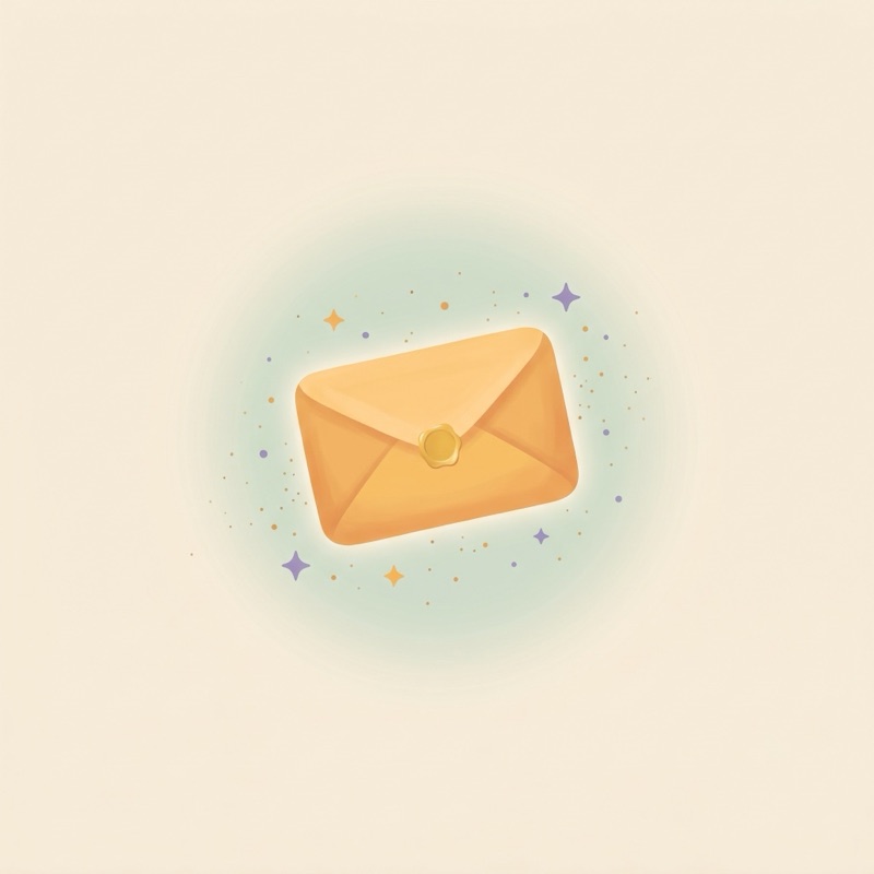 An illustrated envelope sealed with gold wax